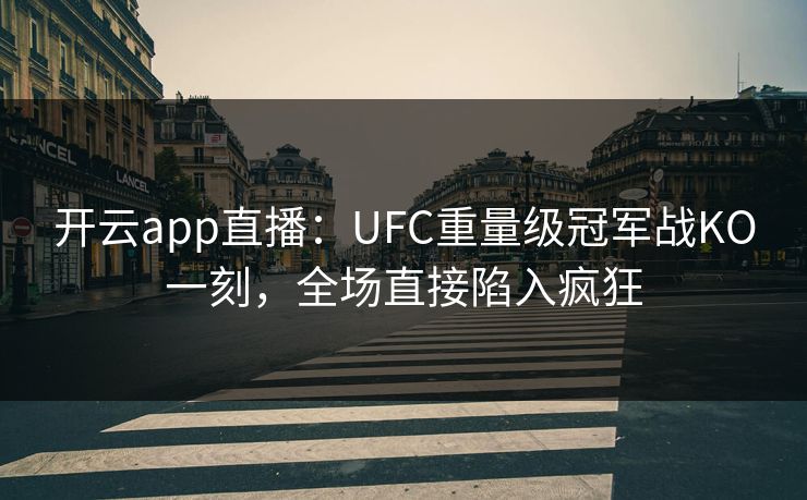 开云app直播：UFC重量级冠军战KO一刻，全场直接陷入疯狂
