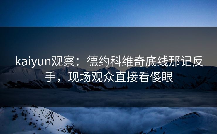 kaiyun观察：德约科维奇底线那记反手，现场观众直接看傻眼  第1张